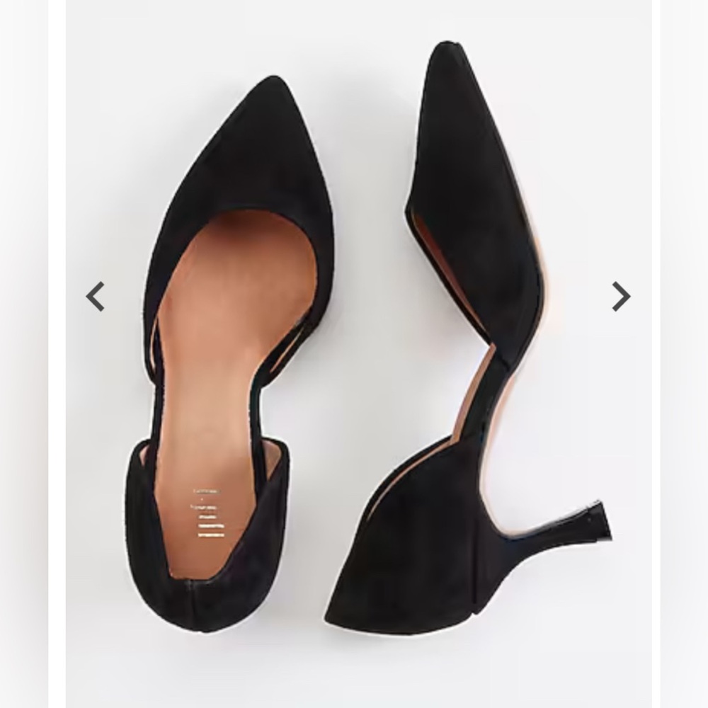 J. Jill Black Pointed Toe Heels Marlowe D'Orsay Kitten Heels Suede Sz 11